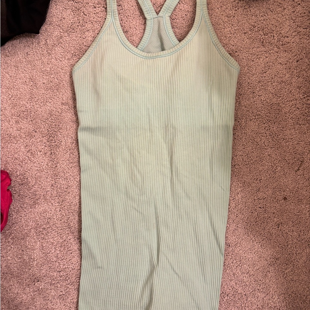 Mint Green Ribbed Tank Top